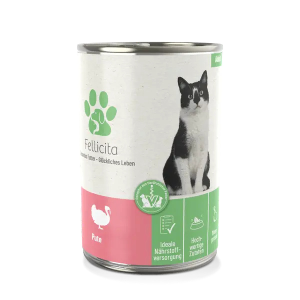 Fellicita puur vlees compleet natvoer Kalkoen 400g
