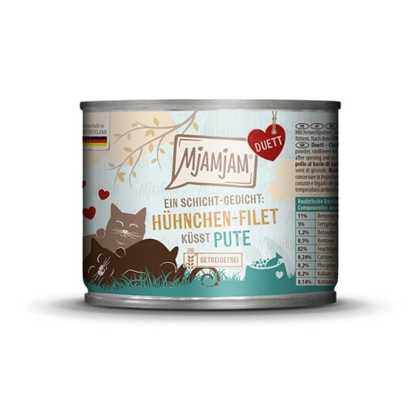 MjaMjaM Duett Filet Kust Paté Compleet Natvoer Kat Kipfilet kust Kalkoen 190g