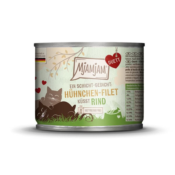 MjaMjaM Duett Filet Kust Paté Compleet Natvoer Kat Kipfilet kust Rund 190g