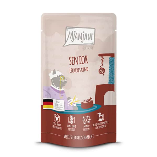 MjaMjaM Senior Compleet Natvoer Voor Oudere Katten Rund 125g pouch