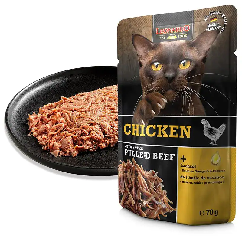 Leonardo Pulled Beef Compleet Natvoer Katten Kip met pulled beef